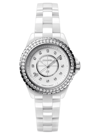  Shop Authentic Chanel J12 Quartz Diamonds White Dial White Steel Strap Watch for Women - J12 H3110 - Luxxuri