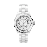  Shop Authentic Chanel J12 Quartz Diamonds White Dial White Steel Strap Watch for Women - J12 H5703 - Luxxuri