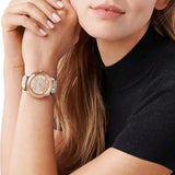  Shop Authentic Michael Kors Runway Quartz Rose Gold Dial White Leather Strap Watch For Women - MK6980 - Luxxuri