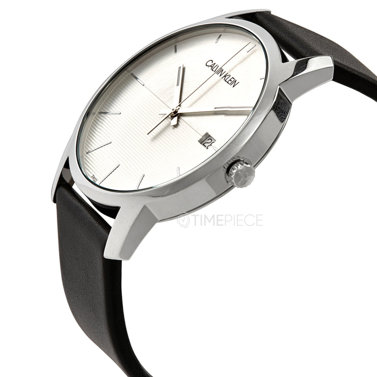  Shop Authentic Calvin Klein City White Dial Black Leather Strap Watch for Men - K2G2G1CD - Luxxuri