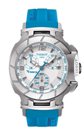 Tissot T Race Chronograph White Dial Brown Rubber Strap Watch for Women - T048.217.17.017.02