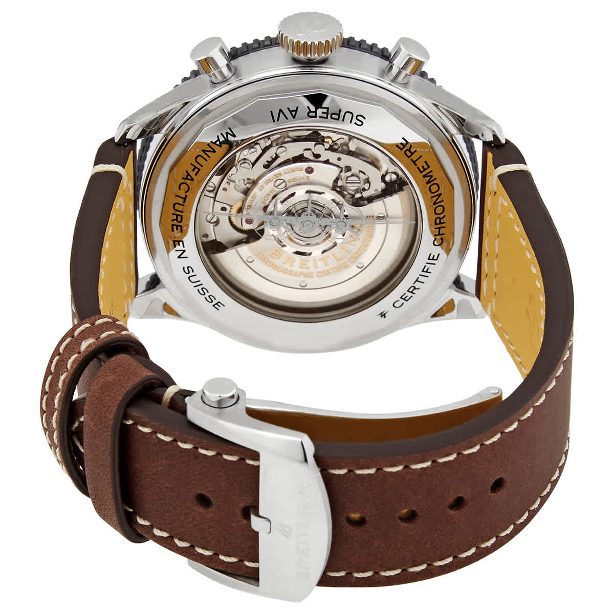  Shop Authentic Breitling Super Avi B04 Chronograph GMT 46 Mosquito Black Dial Brown Leather Strap Watch for Men - YB04451A1B1X1 - Luxxuri