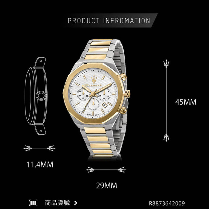  Shop Authentic Maserati Stile Chronograph White Dial Two Tone Steel Strap Watch For Men - R8873642009 - Luxxuri