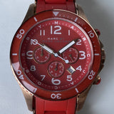  Shop Authentic Marc Jacobs Rock Chronograph Red Dial Red Silicone Strap Watch for Women - MBM2577 - Luxxuri