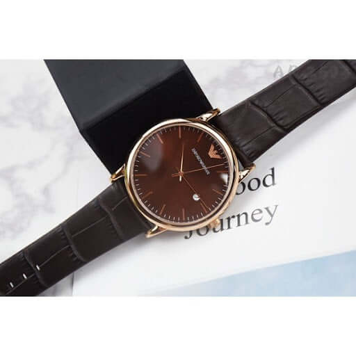  Shop Authentic Emporio Armani Luigi Classic Brown Dial Brown Leather Strap Watch For Men - AR2503 - Luxxuri