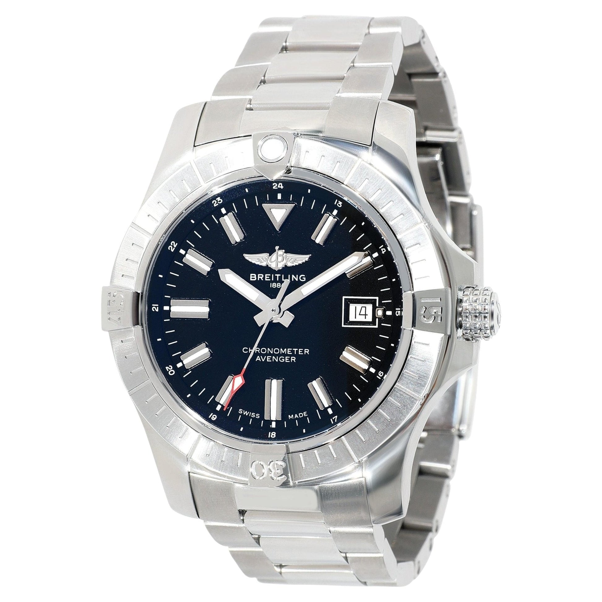  Shop Authentic Breitling Avenger Automatic 43mm Black Dial Silver Steel Strap Watch for Men - A17318101B1A1 - Luxxuri