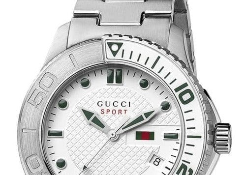  Shop Authentic Gucci G Timeless Silver Dial Silver Steel Strap Watch For Men - YA126232 - Luxxuri