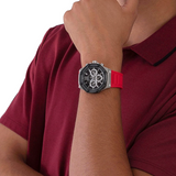  Shop Authentic Guess Momentum Black Dial Red Rubber Strap Watch for Men - GW0263G3 - Luxxuri