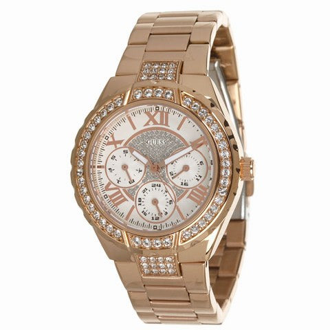  Shop Authentic Guess Viva Diamonds White Dial Rose Gold Steel Strap Watch for Women - W0111L3 - Luxxuri