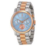  Shop Authentic Michael Kors Runway Chronograph Blue Dial Two Tone Steel Strap Watch For Women - MK6166 - Luxxuri