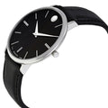  Shop Authentic Movado Ultra Slim Black Dial Black Leather Strap Watch For Men - 0607086 - Luxxuri