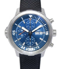  Shop Authentic IWC Aquatimer Automatic Chronograph 44mm Blue Dial Black Rubber Strap Watch for Men - IW376805 - Luxxuri