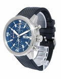  Shop Authentic IWC Aquatimer Automatic Chronograph 44mm Blue Dial Black Rubber Strap Watch for Men - IW376805 - Luxxuri