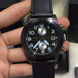  Shop Authentic Marc Jacobs Larry Chronograph Black Dial Black Leather Strap Watch for Men - MBM5054 - Luxxuri