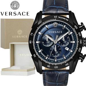  Shop Authentic Versace V-Ray Chronograph Quartz Blue Dial Black Leather Strap Watch For Men - VEDB00418 - Luxxuri