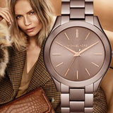  Shop Authentic Michael Kors Runway Quartz Brown Dial Brown Steel Strap Watch For Women - MK3418 - Luxxuri