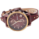  Shop Authentic Fossil Original Boyfriend Sport Chronograph Maroon Dial Maroon Leather Strap Watch for Women - ES4114 - Luxxuri