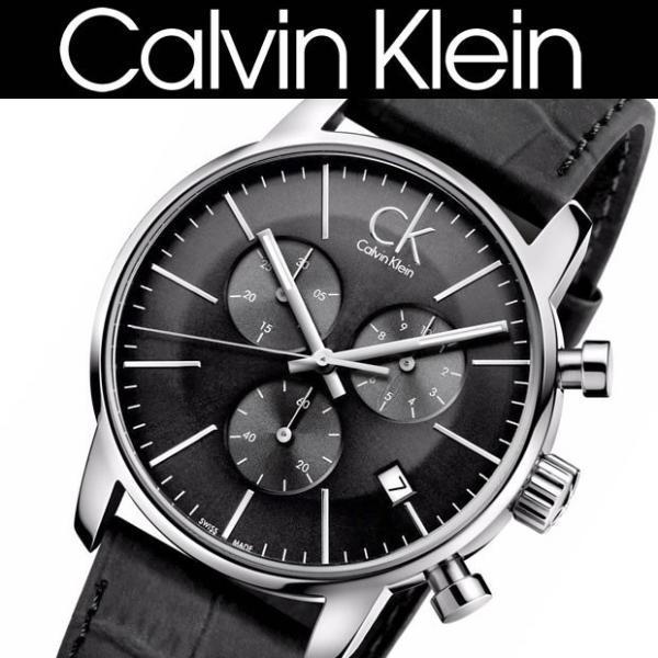  Shop Authentic Calvin Klein City Chronograph Black Dial Black Leather Strap Watch for Men - K2G271C3 - Luxxuri