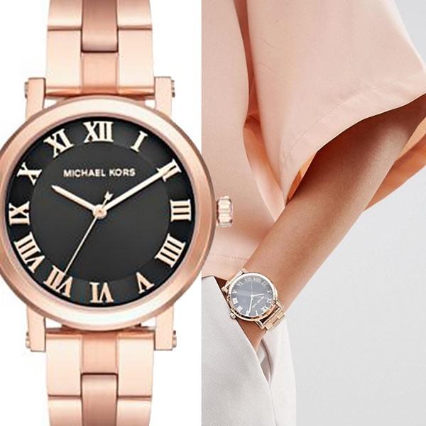  Shop Authentic Michael Kors Noire Black Dial Rose Gold Steel Strap Watch for Women - MK3585 - Luxxuri
