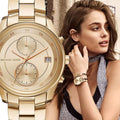  Shop Authentic Michael Kors Briar Analog Gold Dial Gold Steel Strap Watch For Women - MK6464 - Luxxuri