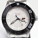  Shop Authentic Gucci G Timeless Sport White Dial Silver Steel Strap Watch For Men - YA126250 - Luxxuri