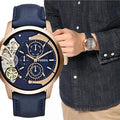  Shop Authentic Fossil Townsman Twist Skeleton Blue Dial Blue Leather Strap Watch for Men -  ME1138 - Luxxuri