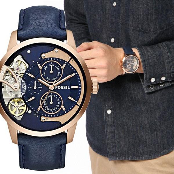  Shop Authentic Fossil Townsman Twist Skeleton Blue Dial Blue Leather Strap Watch for Men -  ME1138 - Luxxuri
