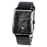  Shop Authentic Calvin Klein Window Black Dial Black Leather Strap Watch for Men - K2M21107 - Luxxuri