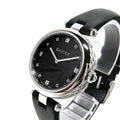  Shop Authentic Gucci Diamantissima Diamonds Black Dial Black Leather Strap Watch For Women - YA141403 - Luxxuri