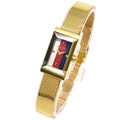  Shop Authentic Gucci G Frame Quartz Diamonds White Red Blue Dial Gold Mesh Bracelet Watch For Women - YA147511 - Luxxuri