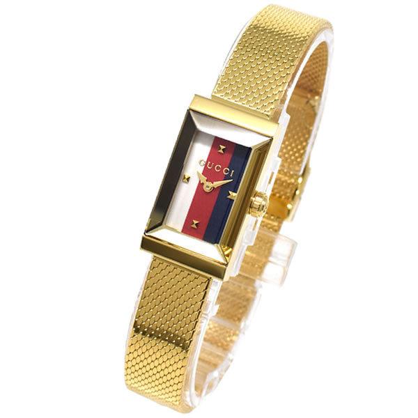  Shop Authentic Gucci G Frame Quartz Diamonds White Red Blue Dial Gold Mesh Bracelet Watch For Women - YA147511 - Luxxuri