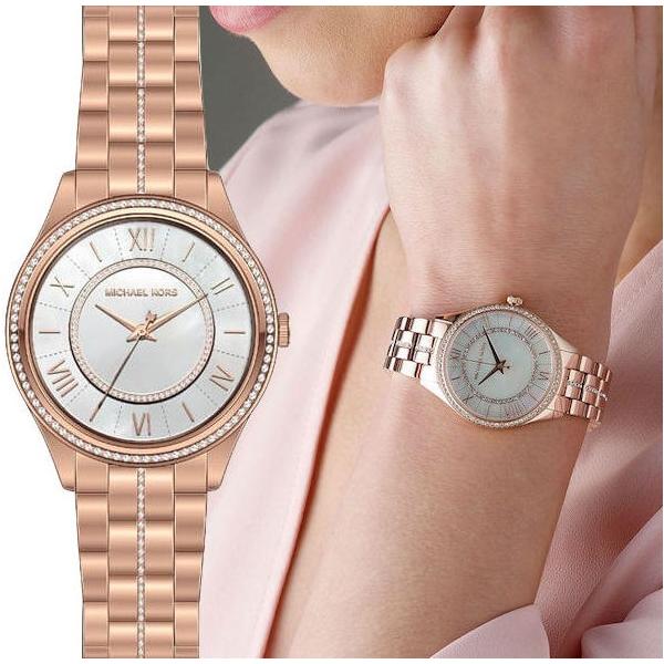  Shop Authentic Michael Kors Lauryn Mother of Pearl Dial Rose Gold Steel Strap Watch for Women - MK3716 - Luxxuri