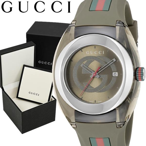  Shop Authentic Gucci Sync XXL Quartz Brown Dial Brown Leather Strap Watch For Men - YA137106 - Luxxuri