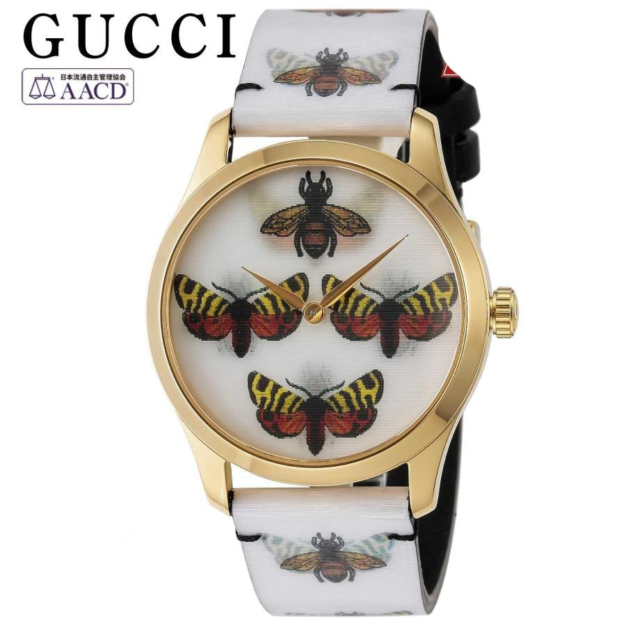  Shop Authentic Gucci G Timeless Quartz White Dial White Leather Strap Watch For Women - YA1264109 - Luxxuri