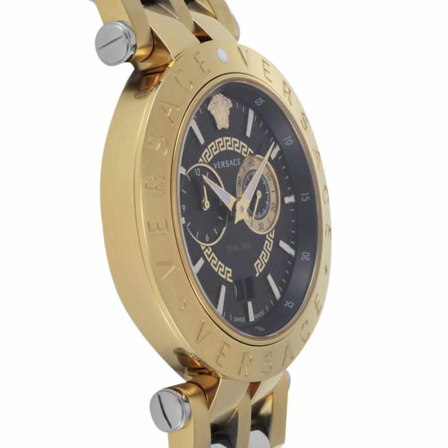  Shop Authentic Versace V-Race Quartz Black Dial Gold Steel Strap Watch For Men - VEBV00519 - Luxxuri