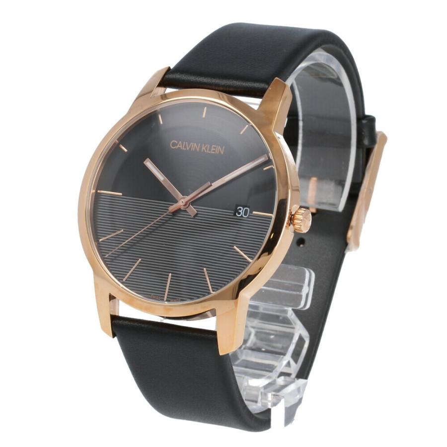  Shop Authentic Calvin Klein City Quartz Black Dial Black Leather Strap Watch for Men - K2G2G6CZ - Luxxuri