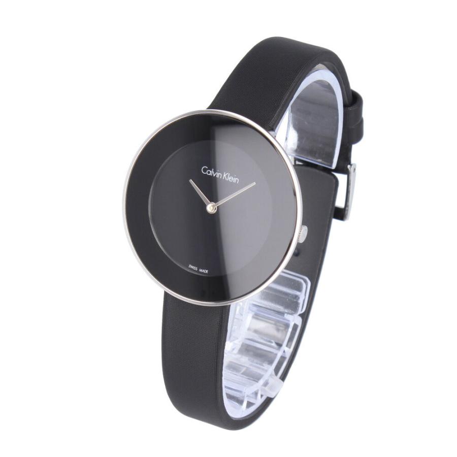  Shop Authentic Calvin Klein Chic Black Dial Black Leather Strap Watch for Women - K7N23CB1 - Luxxuri