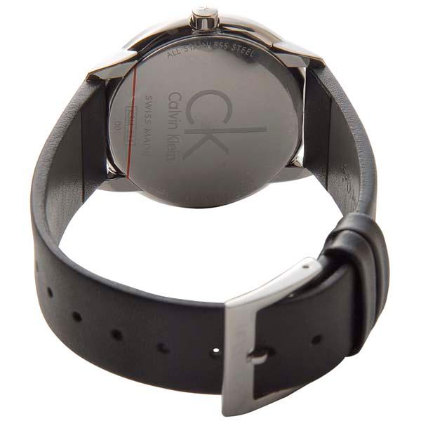 Shop Authentic Calvin Klein Minimal Grey Dial Black Leather Strap Watch for Men - K3M221C3 - Luxxuri