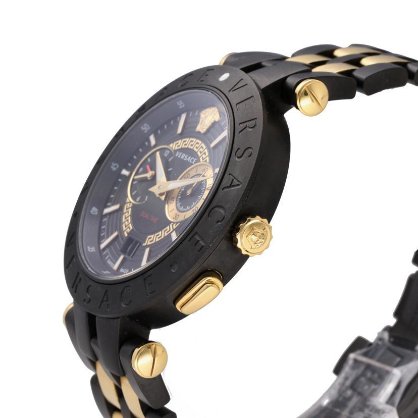  Shop Authentic Versace V-Race Analog Quartz Black Dial Two Tone Steel Strap Watch For Men - VEBV00619 - Luxxuri