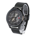  Shop Authentic Tommy Hilfiger Spencer Skeleton Black Dial Black Mesh Bracelet Watch for Men - 1791644 - Luxxuri