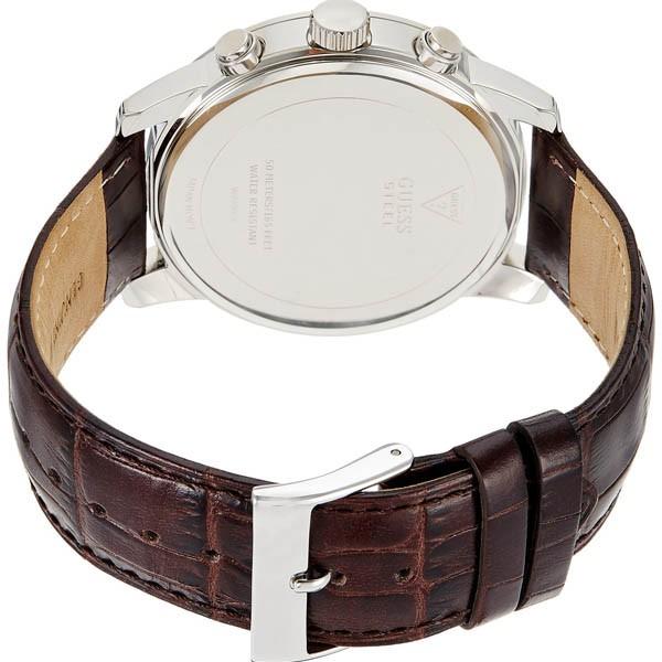  Shop Authentic Guess Pinnacle Chronograph Quartz Blue Dial Brown Leather Strap Watch For Men - W0673G1 - Luxxuri