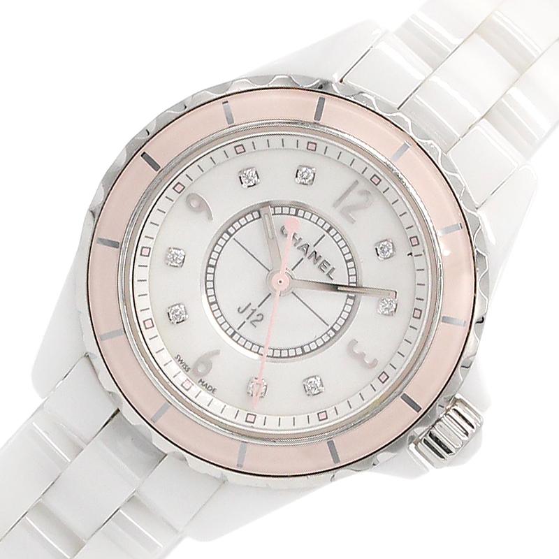  Shop Authentic Chanel J12 Quartz Diamonds Ceramic White Dial White Steel Strap Watch for Women - J12 H4466 - Luxxuri
