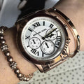  Shop Authentic Michael Kors Cooper Chronograph White Dial Gold Steel Strap Watch For Women - MK5916 - Luxxuri