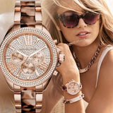  Shop Authentic Michael Kors Wren Diamonds Rose Gold Dial Two Tone Steel Strap Watch for Women - MK6159 - Luxxuri
