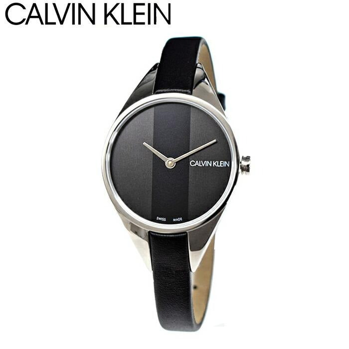  Shop Authentic Calvin Klein Rebel Black Grey Dial Black Leather Strap Watch for Women - K8P231C1 - Luxxuri