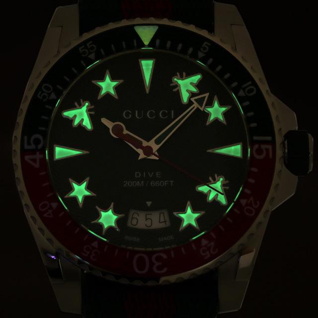  Shop Authentic Gucci Dive Quartz Green Dial Two Tone NATO Strap Watch For Men - YA136339 - Luxxuri