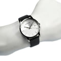  Shop Authentic Calvin Klein City White Dial Black Leather Strap Watch for Men - K2G2G1CD - Luxxuri