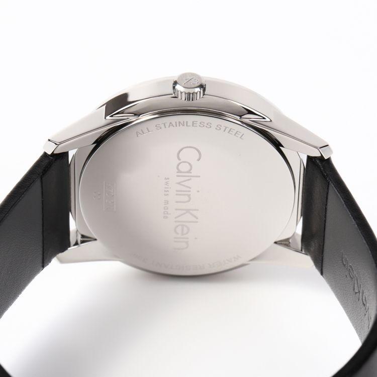  Shop Authentic Calvin Klein Steady Black Dial Black Leather Strap Watch for Women - K7Q211C1 - Luxxuri