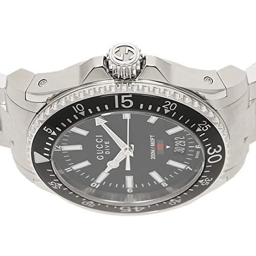  Shop Authentic Gucci Dive Quartz Black Dial Silver Steel Strap Watch For Men - YA136301A - Luxxuri
