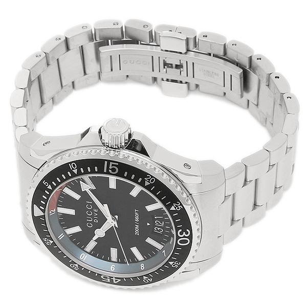  Shop Authentic Gucci Dive Quartz Black Dial Silver Steel Strap Watch For Men - YA136212 - Luxxuri
